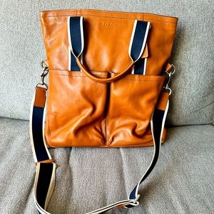 COACH Heritage Tan Leather Messenger Bag